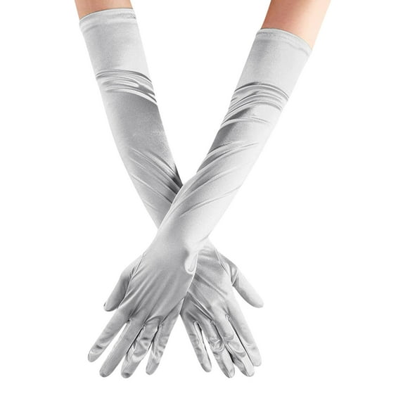 Women Gloves Solid Color Satin Wedding Party Wedding Gloves Carnival Party Gloves