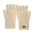 thumbnail image 1 of Women Gloves Winter Thermal Half Finger Knitted Warm Touchscreen Texting Mittens for and Cold Weather Hand, 1 of 4