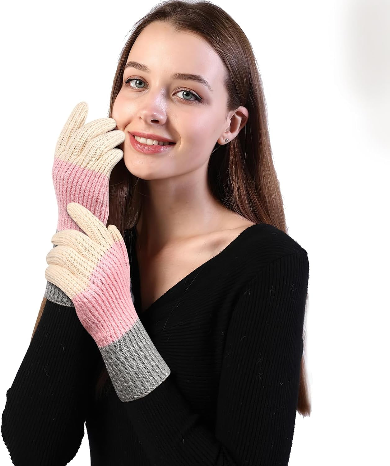 Women Gloves Winter Touchscreen Gloves Knitted Finger Gloves Sport Warm