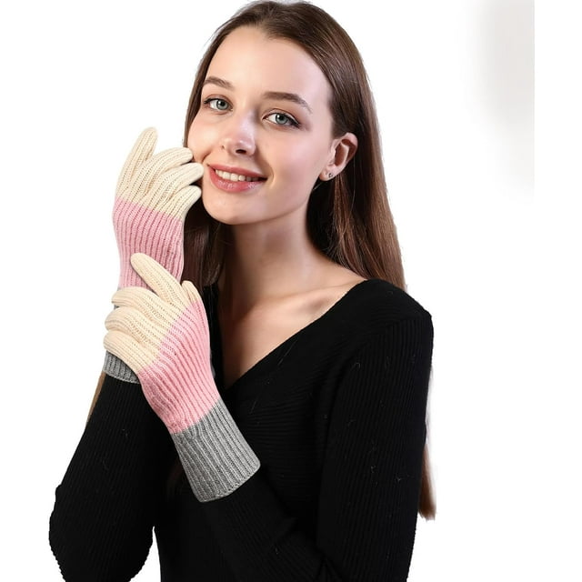 Women Gloves Winter Touchscreen Gloves Knitted Finger Gloves Sport Warm