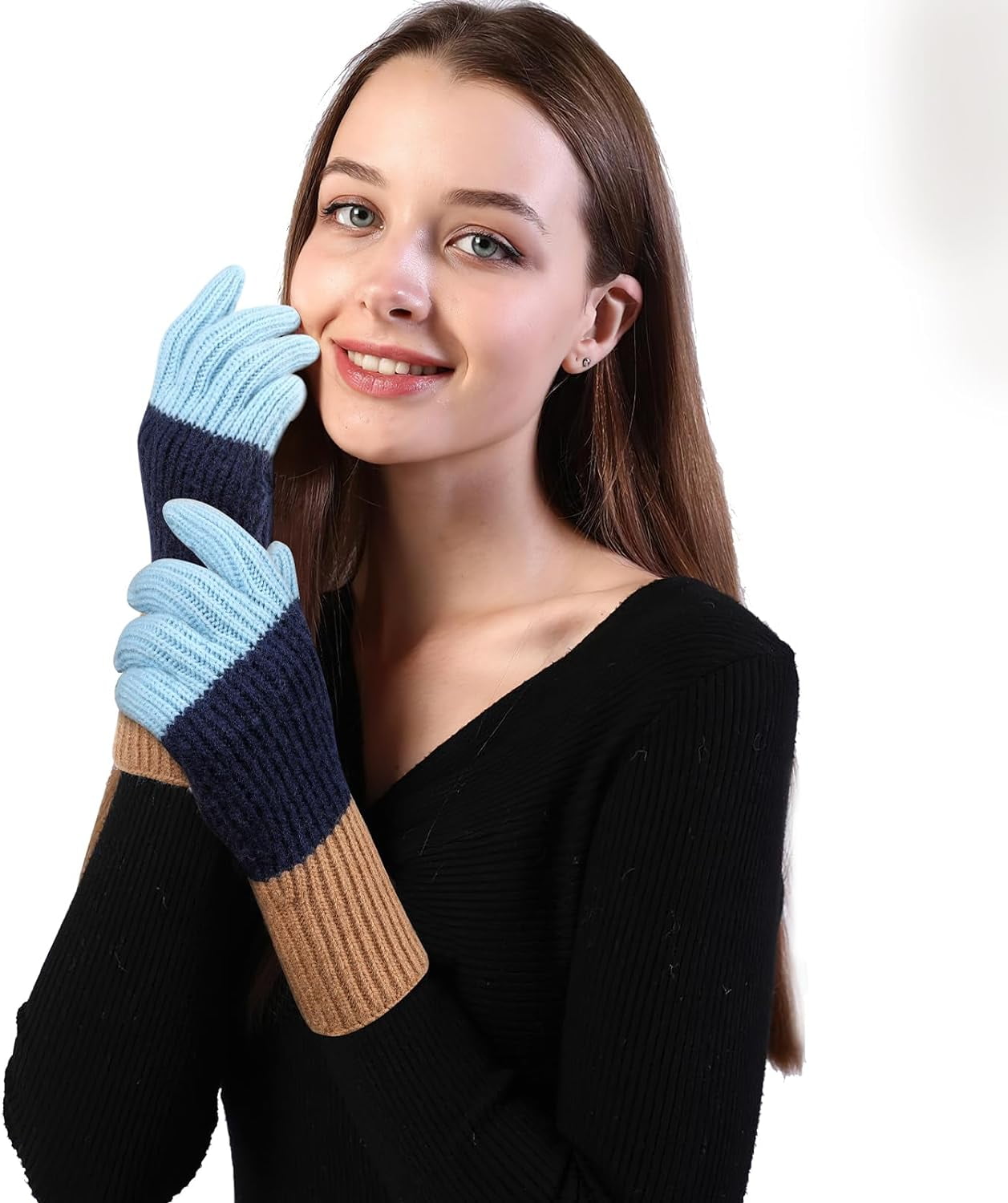 Women Gloves Winter Touchscreen Gloves Knitted Finger Gloves Sport Warm