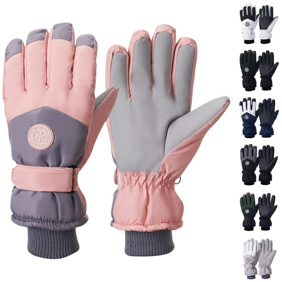 Women Gloves for Cold Weather Reflective Zipper Thick Warm Windproof Cycling Driving Car Skiing Outdoor