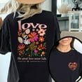thumbnail image 1 of Women Gods Love Tee Christian T-Shirt Top Fashion Short Sleeve Round Neck Soft Trendy Comfort Fit Colors Black S-5XL, 1 of 5