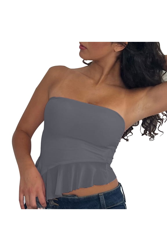 Women Going Out Summer Tank Tops Camisole Spring Irregular Splicing Mesh Backless Vest Undershirts,Grey,S