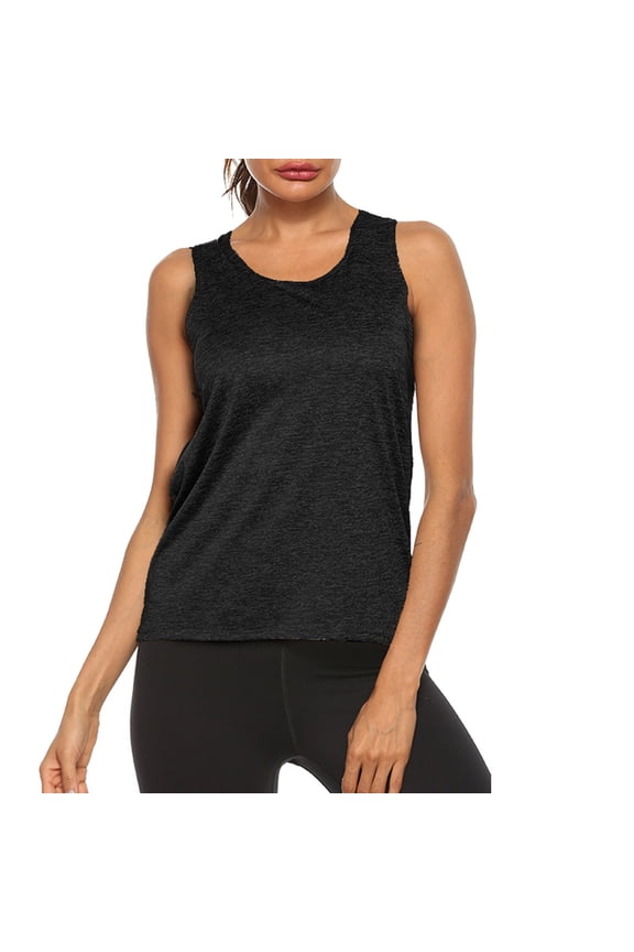 Women Going Out Summer Tank Tops Camisole Summer Sports Loose Vest Sleevelesss Sports Running Fitness Yogass Undershirts,Black,L