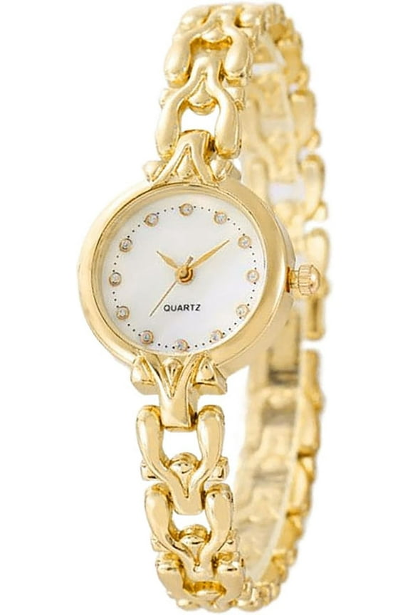 Women Gold Bracelet Wrist watchs Minimalist Diamond watchs Stainless Steel Quartz Waterproof watchs (01 Gold)