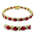 thumbnail image 1 of Women Gold Brass Bracelet with Synthetic in Ruby - 7 in., 1 of 1