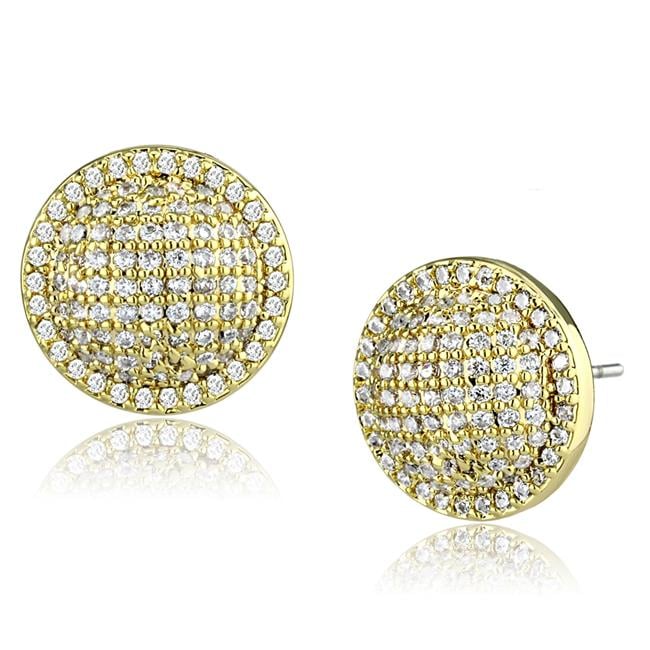 Women Gold Brass Earrings with AAA Grade CZ in Clear