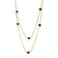thumbnail image 1 of Women Gold Brass Necklace with AAA Grade CZ in Garnet - 42 in., 1 of 1