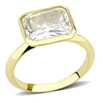 thumbnail image 1 of Women Gold Brass Ring with AAA Grade CZ in Clear - Size 6, 1 of 1