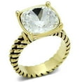 thumbnail image 1 of Women Gold Brass Ring with AAA Grade CZ in Clear - Size 6, 1 of 1