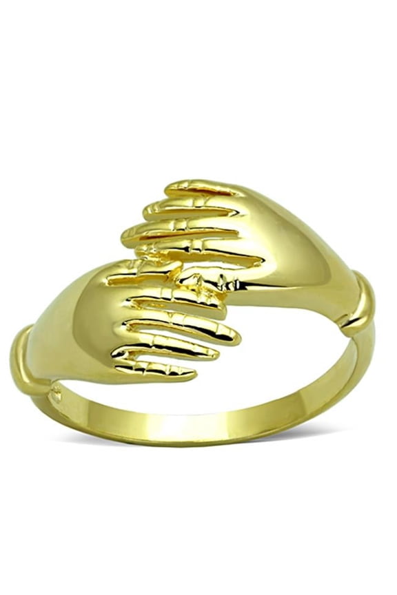 Women Gold Brass Ring with No Stone in No Stone - Size 5