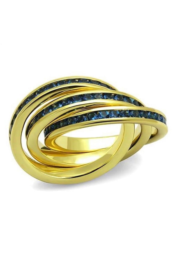 Women Gold Brass Ring with Synthetic in Montana - Size 5