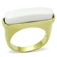 thumbnail image 1 of Women Gold Brass Ring with Synthetic in White - Size 8, 1 of 1
