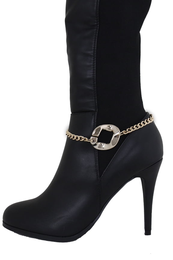 Women Gold Metal Boot Chain Bracelet Fashion Jewelry Big Link