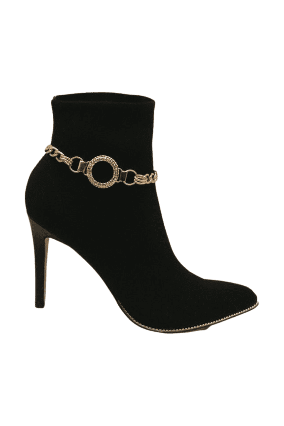 Women Gold Metal Boot Chain Bracelet Shoe Bling Circle Charm Jewelry