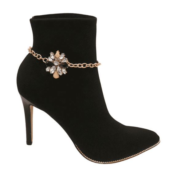 Women Gold Metal Boot Chain Bracelet Shoe Silver Star Charm Jewelry