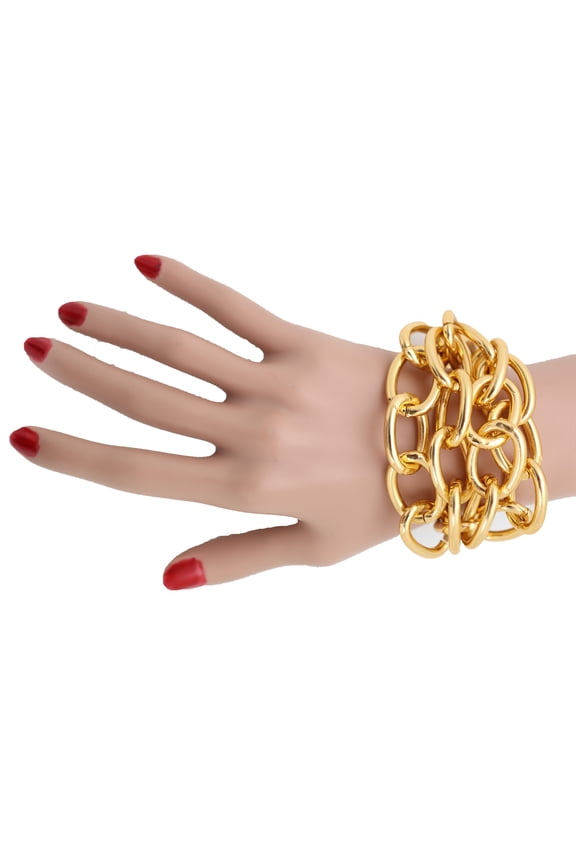 Women Gold Metal Chain Links Strands Bracelet Fashion Jewelry