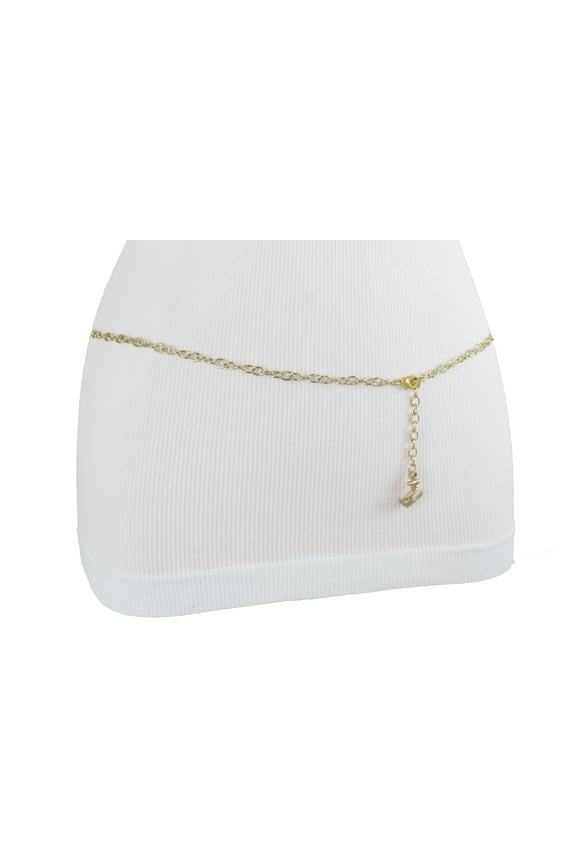 Women Gold Metal Chain Nautical Fashion Belt Anchor XL XXL