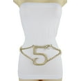 thumbnail image 1 of Women Gold Metal Chain Number 5 Big Snake Charm Buckle Belt, 1 of 10