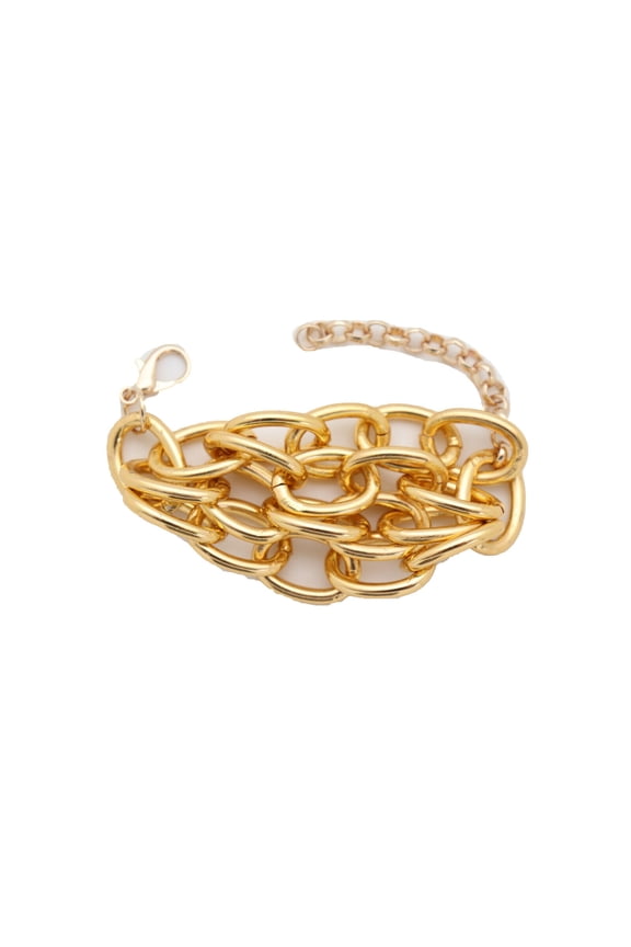 Women Gold Metal Chain Thick Links Strands Bracelet Jewelry Sexy Look Adjustable