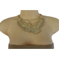 thumbnail image 1 of Women Gold Metal Chain Weekend Fashion Necklace Big Belt Buckle Charm Jewelry, 1 of 1