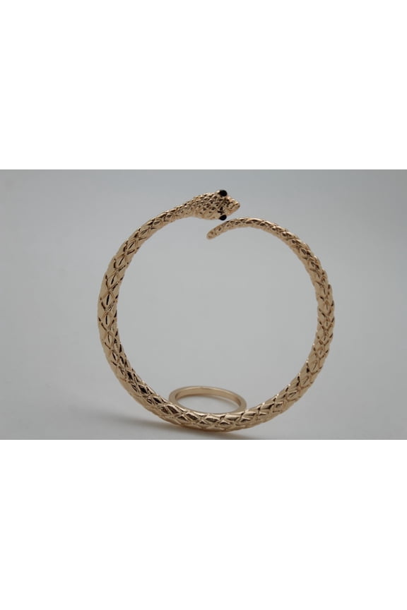 Women Gold Metal Fashion Jewelry Large Ring Circle Swirl Snake Wrap Around 7