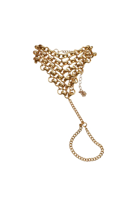 Women Gold Metal Hand Chain Wrist Bracelet Multi Links Conncted Hot Rave Jewelry