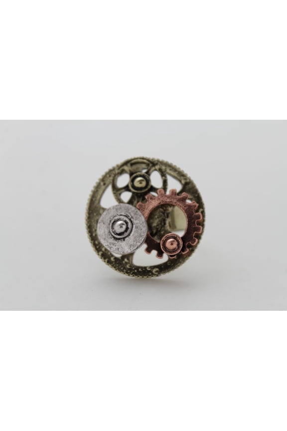 Women Gold Metal Steampunk Fashion Jewelry Clock Parts Ring Silver Bronze Colors