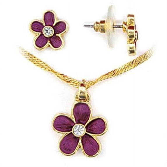 Women Gold White Metal Jewelry Sets with Top Grade Crystal in Clear