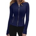 thumbnail image 1 of Women Golden Full Zip Up Workout Cropped Jackets Lightweight Athletic Yoga Tops, 1 of 11