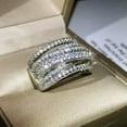 thumbnail image 1 of Gorgeous 925 Silver Ring Gift Cubic Zircon Wedding Women Party Jewelry Sz 6-10, 1 of 5