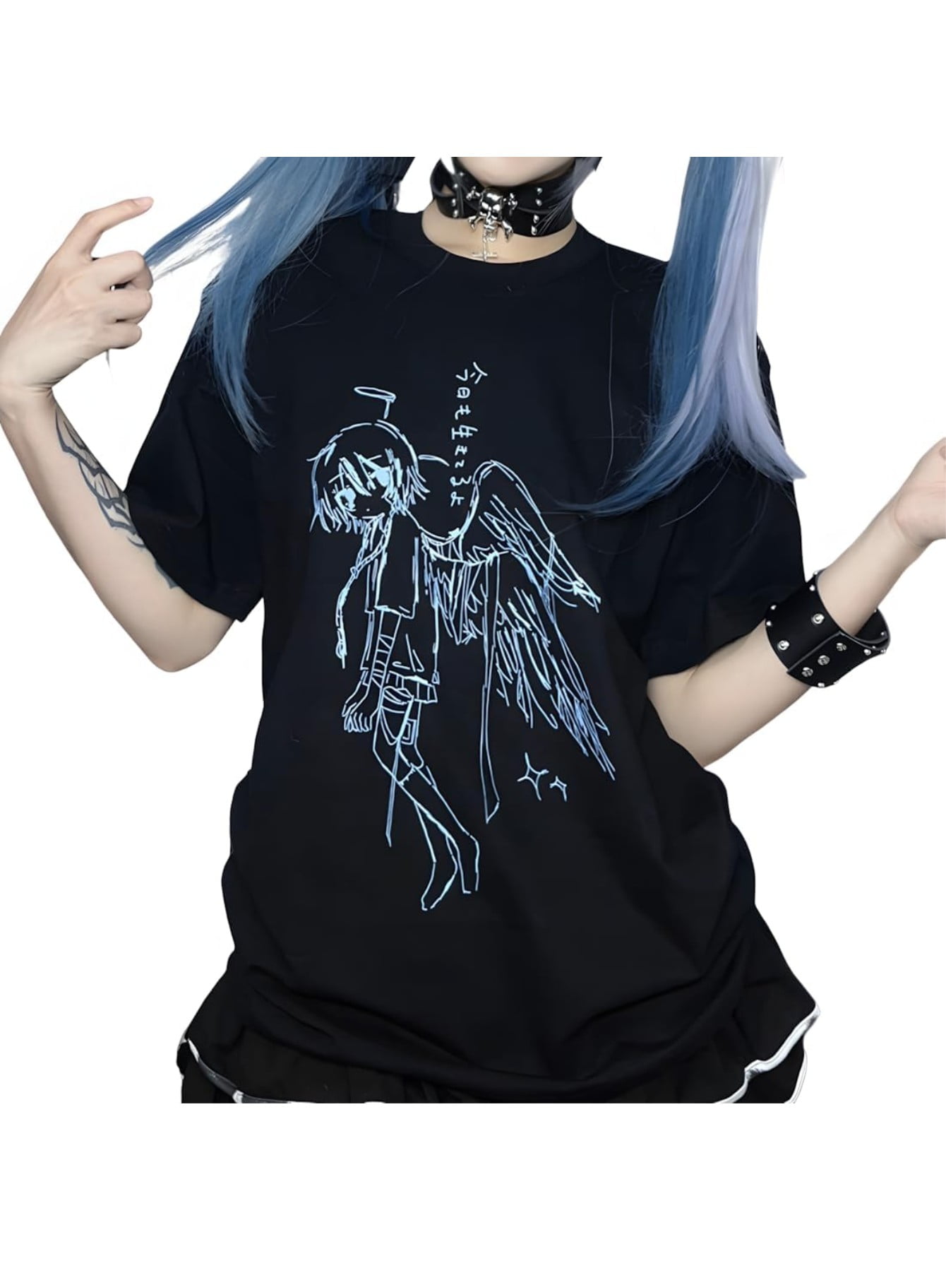 Harajuku Pastel Goth T-Shirt - Kawaii Broken Bear Print, Soft Crewneck Tee For Women