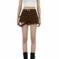 thumbnail image 1 of Women Gothic Black Denim Cargo Shorts Fashion Ladies Sexy High Waist Baggy Shorts Jeans Y2k Casual Harajuku Korean Summer-Coffee-XS, 1 of 6