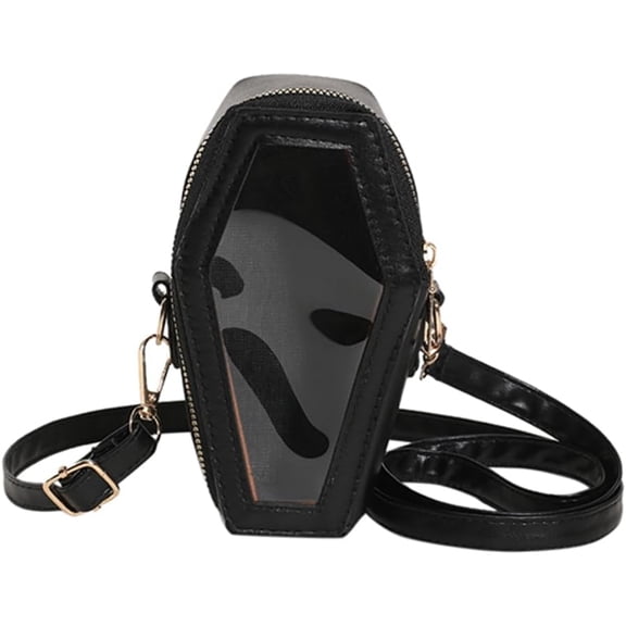Women Gothic Cof Crossbody Bag C Transparent Shoulr Bag loween Gothic Pue Small Cof Ph Bag
