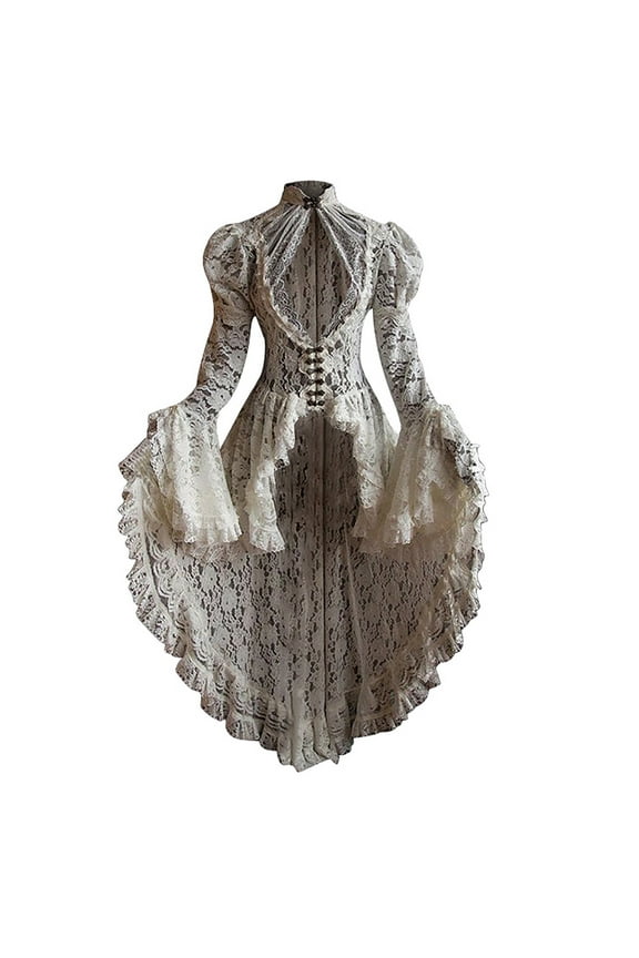 Women Gothic Corset Dress Halloween Party Steampunk Dresses Corset Jacket Victorian Pirate Renaissance Frock Coat