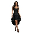 thumbnail image 1 of Women Gothic Corset Dress, Vintage Jacquard Bustier Top with High Low Ruffle Skirt Set, Victorian 2 Piece Outfit for Holiday Party and Stage Performance, 1 of 4