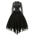 thumbnail image 1 of Women Gothic Dress with Corset Steampunk Plus Size formal Sexy Lace Handkerchief Hem Halloween Punk Hippie Dress, 1 of 4