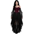thumbnail image 1 of Women Gothic Halloween Costume Dress Medieval Renaissance Renaissance Vintage Cold Shoulder Butterfly Sleeve High-Low Mesh Gown for Halloween Party Cosplay Outfit, 1 of 5