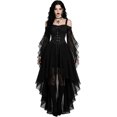 thumbnail image 1 of Women Gothic Halloween Costume Dress Medieval Renaissance Renaissance Vintage Cold Shoulder Butterfly Sleeve High-Low Mesh Gown for Halloween Party Cosplay Outfit, 1 of 5