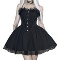 thumbnail image 1 of Women Gothic Lace Mini Dresses Vintage Goth Punk Dress Spaghetti Strap Party Dresses, 1 of 8