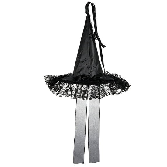 Women Gothic Lace Ribbon Witch Hat Halloween Cosplay Costume Accessory Mini Wizard Head Hat