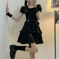 thumbnail image 1 of Women Gothic Lolita Dress Japanese Style Fashion Black Goth Clothes Kawaii Girl, 1 of 1