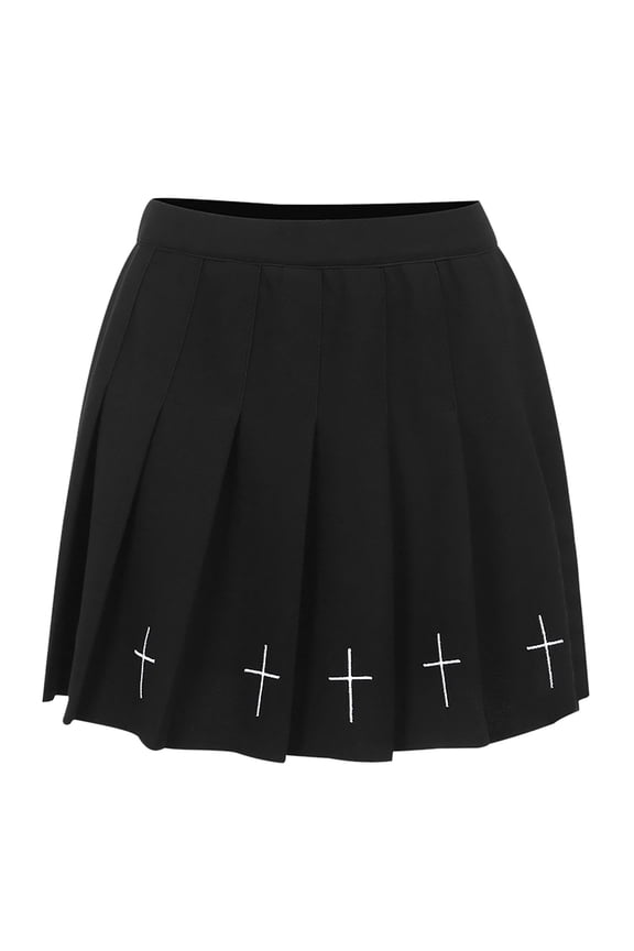 Women Gothic Mini Skirts Punk Dark Academia Polyester Streetwear Party
