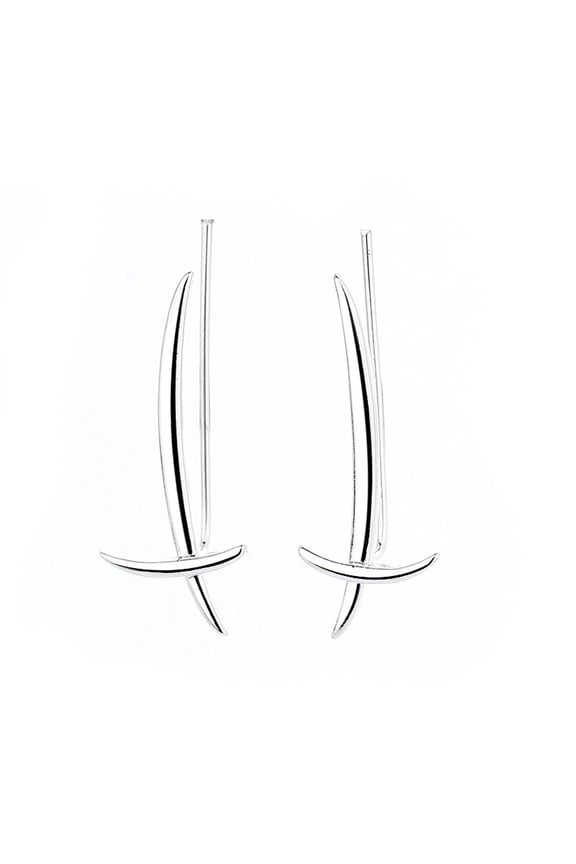 Women Gothic Punk Cross Sword Earrings Women Jackets Geometric Sword Ear Climbers Simple Stud Earrings Fashion Jewelry