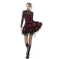 thumbnail image 1 of Women Gothic Punk Mini Strap Plaid Dress, Red - 2XL, 1 of 1
