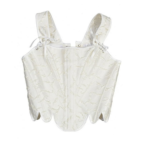 Women Gothic Renaissance Corset Top Vintage Court Flounce Camisole Fishbone Steampunk Bustiers Waist Training Bodice