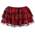 thumbnail image 1 of Women Gothic Skirt Classic Layered Short Lace Skirts Red XXS, 1 of 4