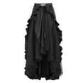thumbnail image 1 of Women Gothic Skirt Black Victorian Steampunk Skirt Elastic Waist Long Length A-Line Vintage Swing Renaissance Skirt Goth Punk Outfit Medieval Clothes Vampire Halloween Costumes, 1 of 2