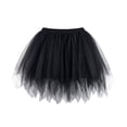 thumbnail image 1 of Women Gothic Tulle Skirt Classic Elastic Short Tutu Skirts Black XS, 1 of 4